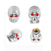 4-Piece Skull Tire Valve Cap Set with Copper Cores