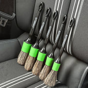 5-Piece Black & Green Car Detailing Brush Set