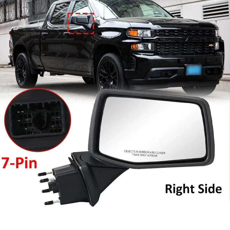 Power-Heated Right Mirror for 2019–2021 Chevrolet Silverado 1500 WT – 7/16-Pin