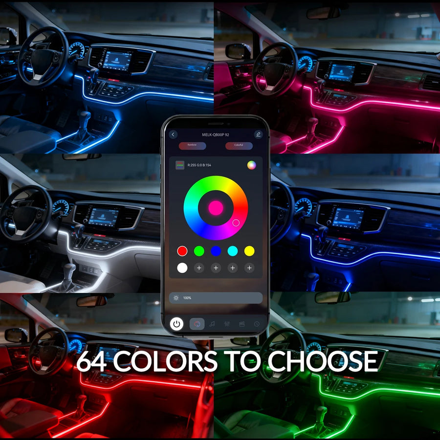 64-color RGB LED Car Interior Ambient Lighting Kit