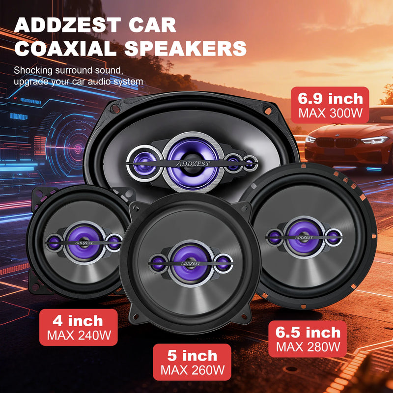 4-, 5-, 6.5- or 6x9-Inch Coaxial Car Speakers