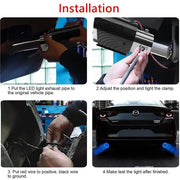 Universal Car Modified Exhaust Muffler Tip Pipe LED Red/Blue Light Outlet Exhaust Pipe Tail Throat
