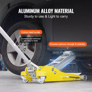 2/3-Ton Aluminum Hydraulic Racing Floor Jack with Dual-Piston Quick Lift