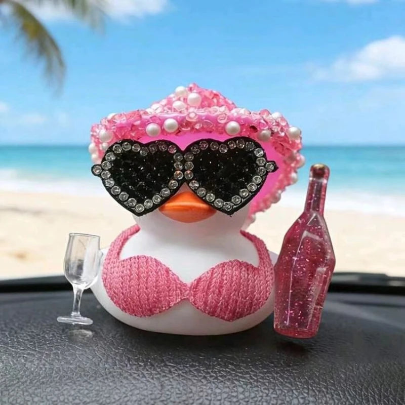 Mini Bikini Rubber Duck Dashboard Ornament – Black or White