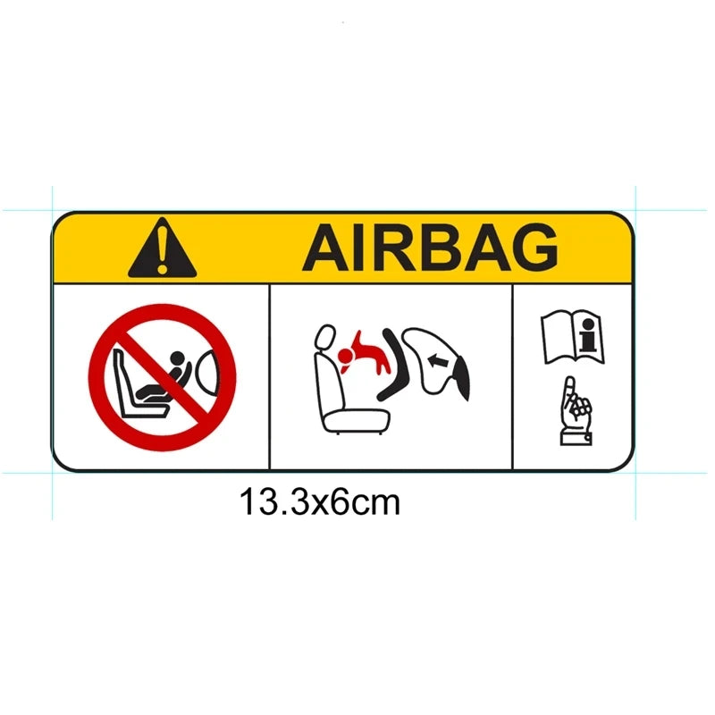 Airbag Warning Waterproof Vinyl Car Decal