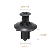 8 mm Plastic Push Rivet Fasteners – 10 to 50 Pack