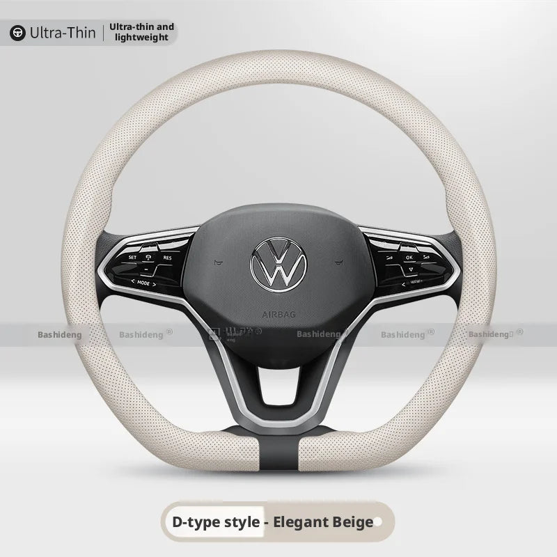 Perforated Steering Wheel Cover for Volkswagen VW Golf Tiguan Polo T-Roc T-Cross ID.3 ID.4