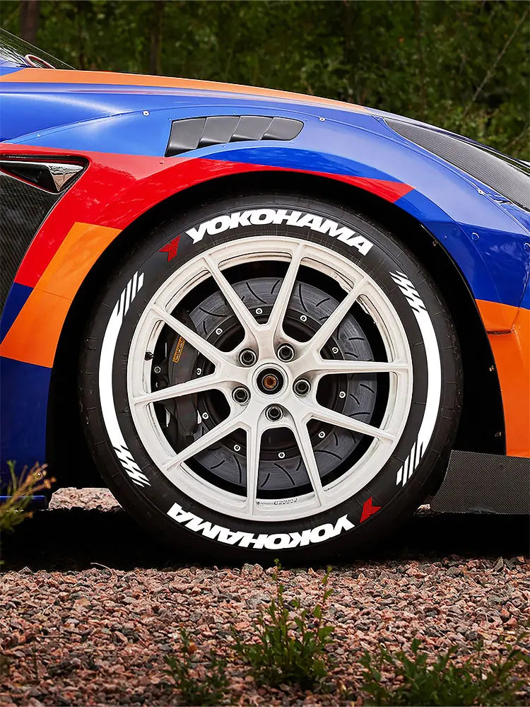 Yokohama Tire Letter Stickers Set for 4 Wheels 3D Pvc Raised Tire Decals Waterproof Racing Sidewall Decor