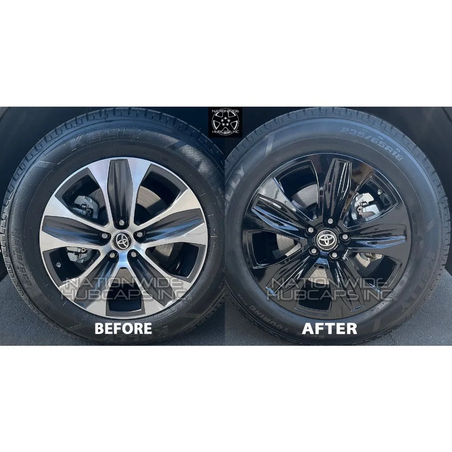 Black Wheel Skin & Hub Cap Set for 2020–2025 Toyota Highlander
