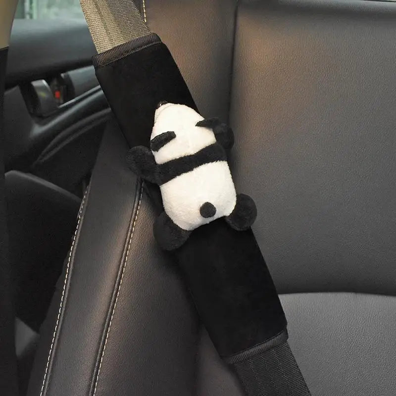 Automobile Safety Belt Decoration Cartoon Panda Safety Belt Shoulder Pad Plush Protector Pad for Kids Car