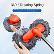 Three-Section Telescoping Car Wash Mop with Double Brush Head