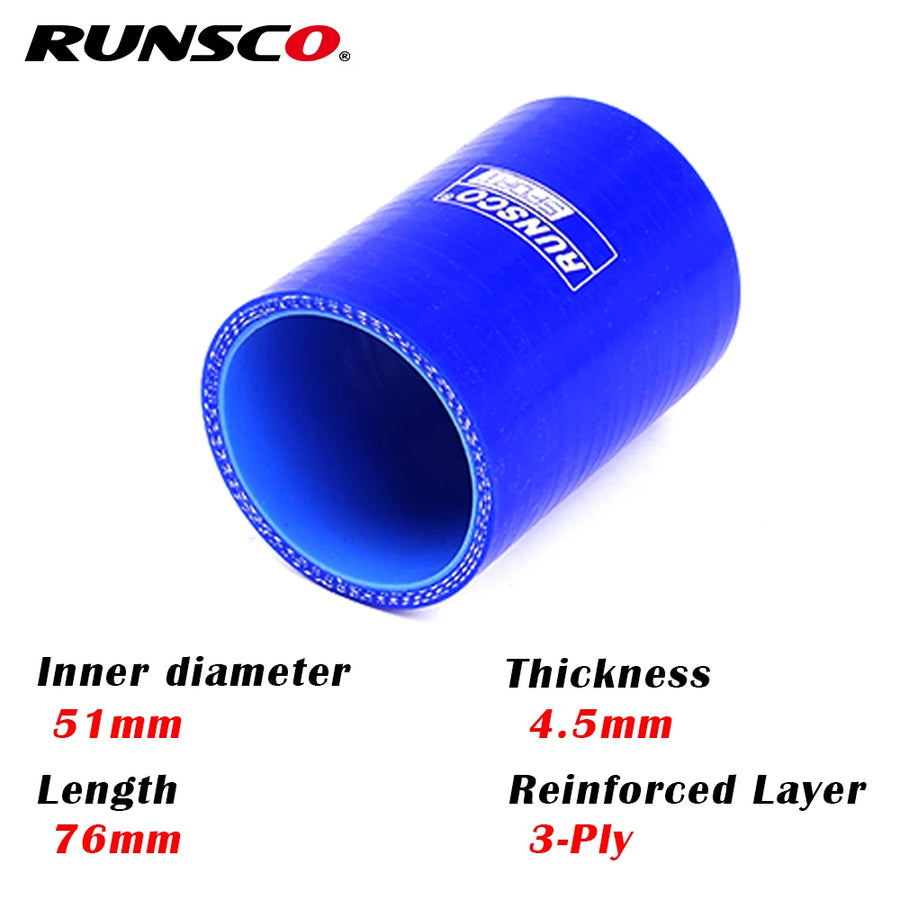 Universal Straight Silicone Intercooler Coupler, 38-102mm