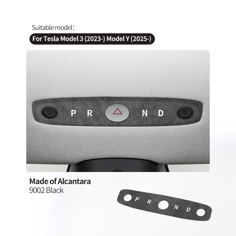Alcantara-Look Front Reading Light Panel Trim for Tesla Model 3/Y