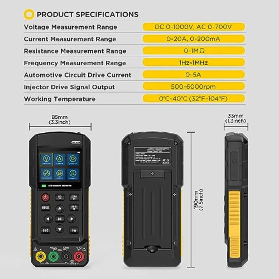 DM303 Automotive Oscilloscope Multimeter – 500 kHz