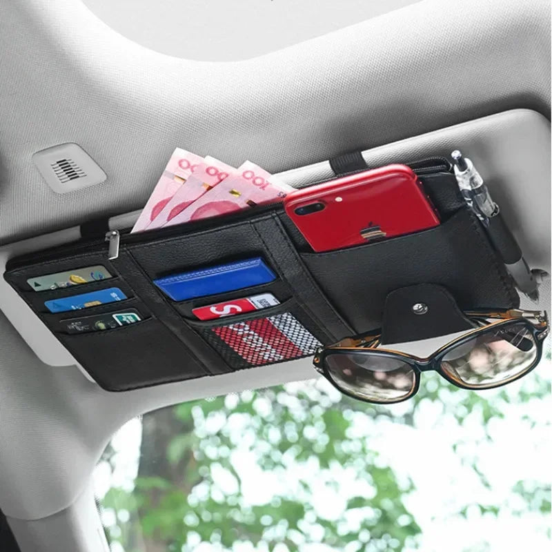 Sun Visor Organizer with Sunglasses & Card Pockets – 5 Colors
