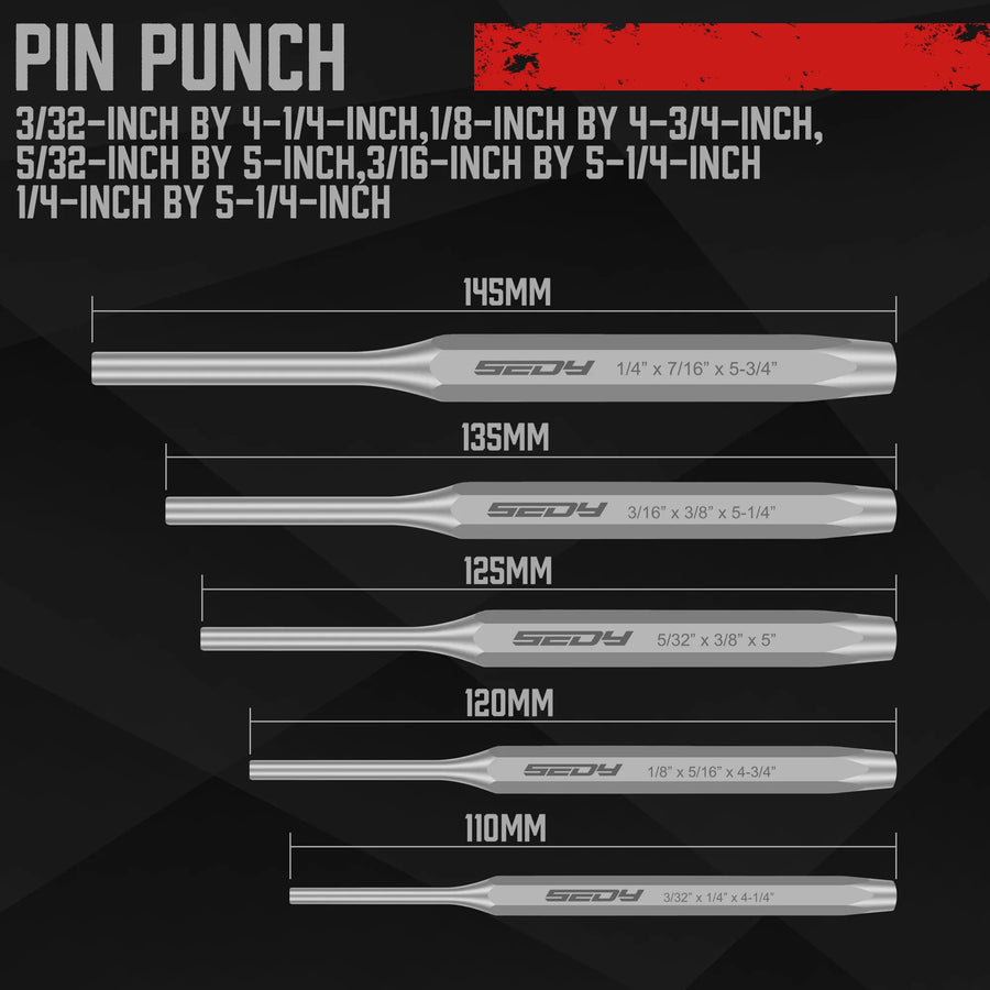 16-Piece Punch and Chisel Set with Gauge