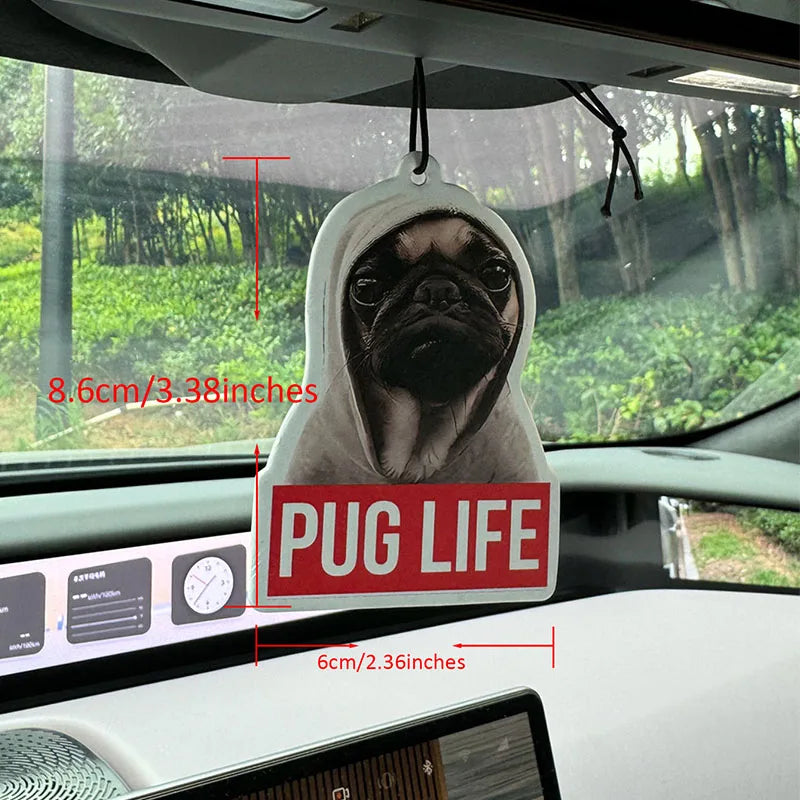 Pug Life Funny Hanging Car Air Freshener