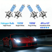 4-Piece H7 Halogen Headlight Bulb – 6000K