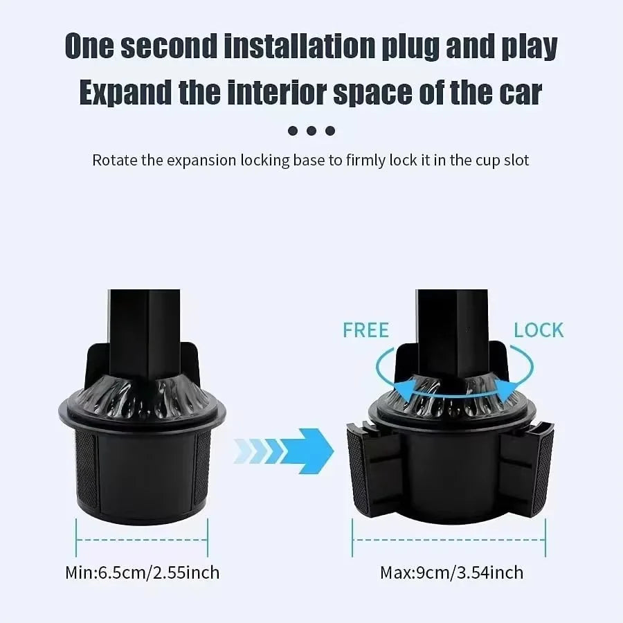 3-in-1 Detachable Car Cup Holder Tray With 360° Rotating Food Table