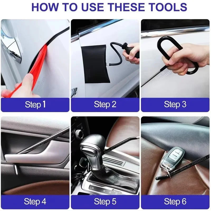Automotive Air Wedge and Long-Reach Lockout Tool Kit, 15-67 Piece Options
