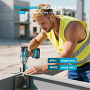 1/2-Inch Cordless Brushless Impact Wrench, 1200 N·m, Battery Options