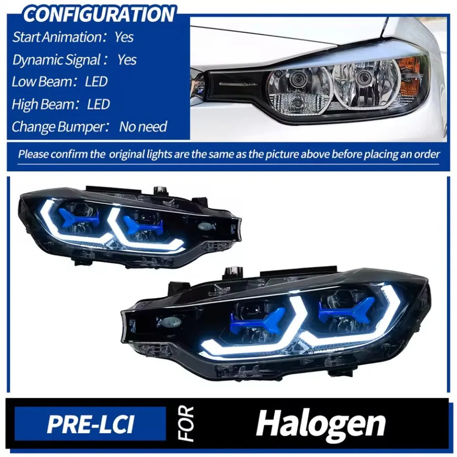 LED Headlight Assembly Set for 2012–2019 BMW F30