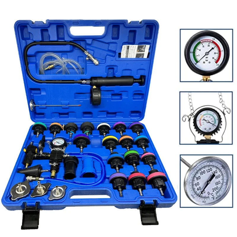 28-Piece Radiator Pressure Tester and Cooling System Vacuum Refill Kit