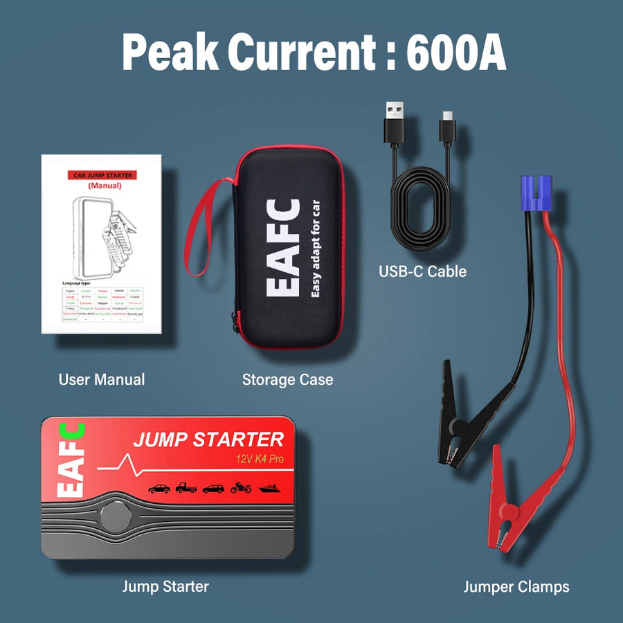 600A or 2000A 12V Portable Car Jump Starter and Power Bank