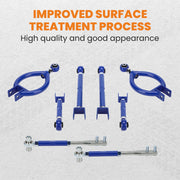 Adjustable Front Tension Rod & Rear Suspension Arm Kit for Nissan 240SX S13