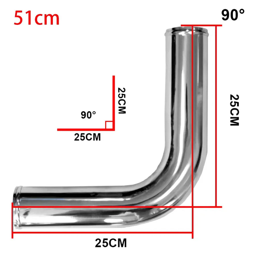 51mm Aluminum Intercooler & Intake Pipe, 500mm