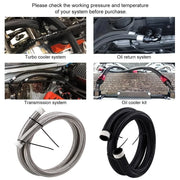 Universal Braided Fuel & Oil Hose, AN4-AN12