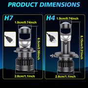 LED Projector Headlight Bulb for H4/H7/H11/9005/9006 – 6000K, CANBUS
