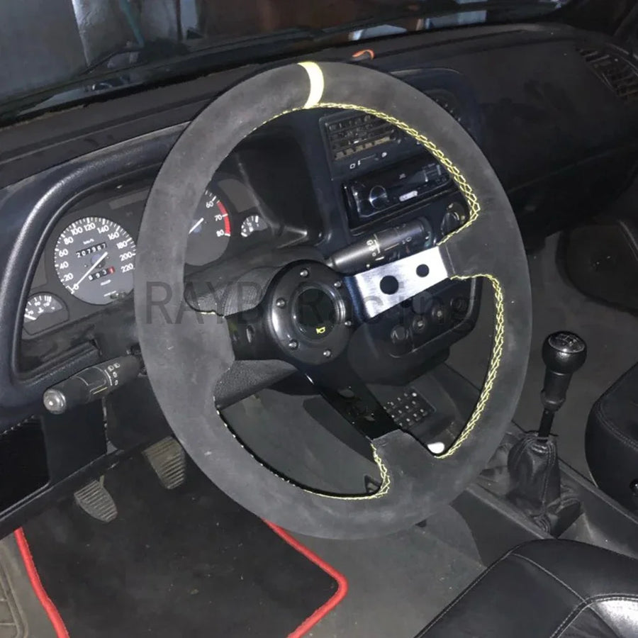 Universal 350mm Deep-dish Suede Sport Steering Wheel