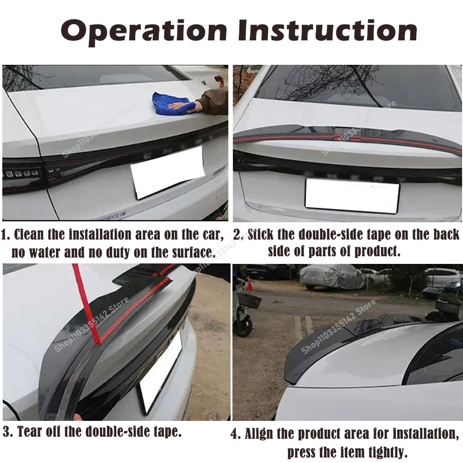 Universal Adjustable Sedan Trunk Wing Spoiler – 117–127 cm