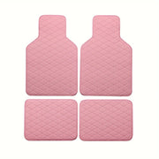 4-Piece Waterproof PU Leather Car Floor Mat Set