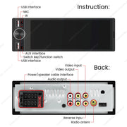 6.86-Inch 1-DIN Wireless CarPlay and Android Auto Car Stereo with SWC Support