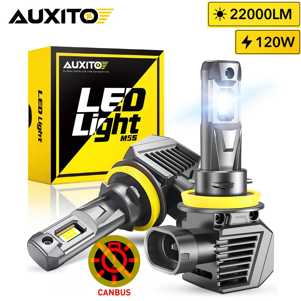 AUXITO LED Headlight Bulb Kit – 120W, 6500K, 2-Pack