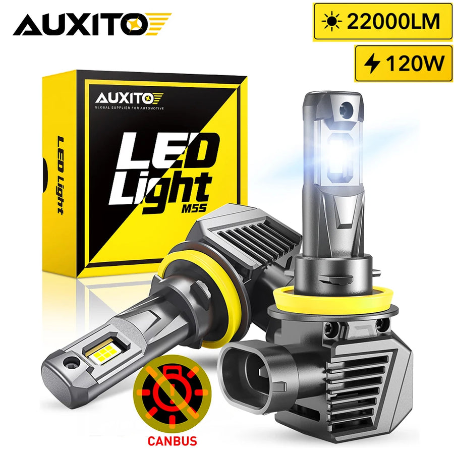 AUXITO LED Headlight Bulb Kit – 120W, 6500K, 2-Pack