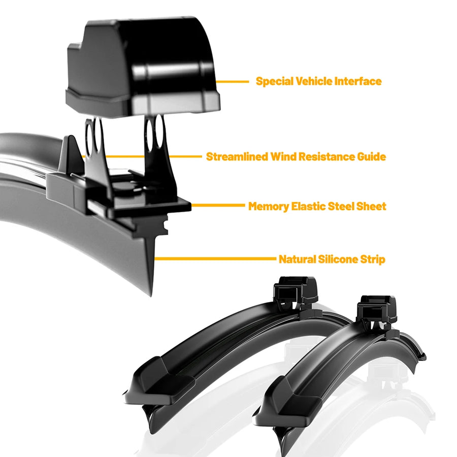Front & Rear Windshield Wiper Blade Set for Nissan Murano Z51 2010 2011 2012 2013 2009-2014