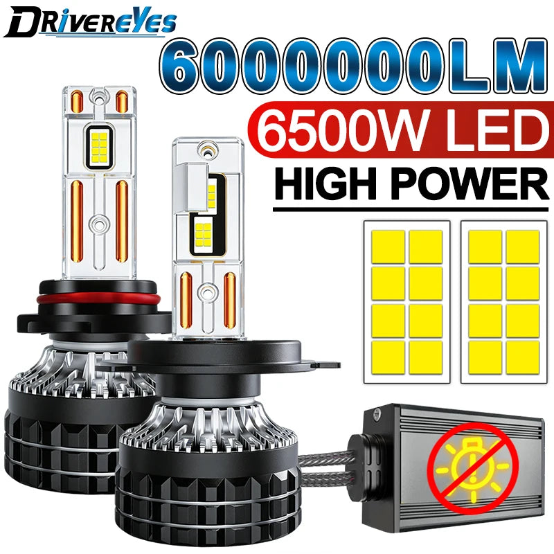 2-Piece H1/H4/H7/H11/9005/9006 LED Headlight Bulb – 6000K, CANBUS