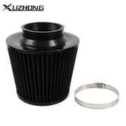Universal 3 Inch 76mm Air Intake Cone Filter Black Air Filters
