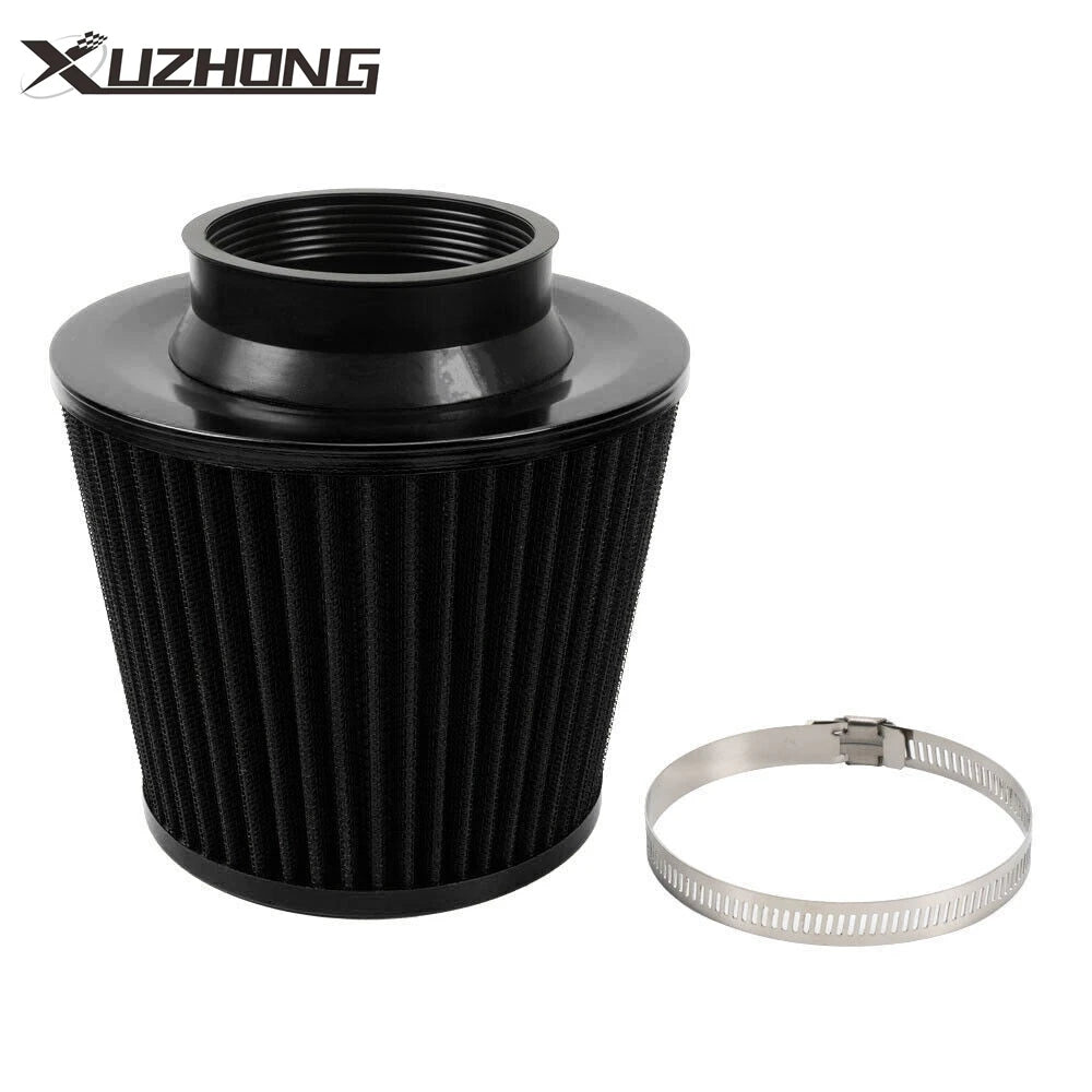 Universal 3 Inch 76mm Air Intake Cone Filter Black Air Filters