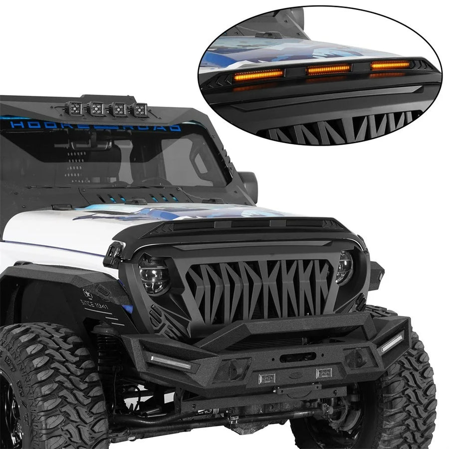 LED Hood Protector Stone Guard for 2018–2026 Jeep Wrangler JL/Gladiator JT