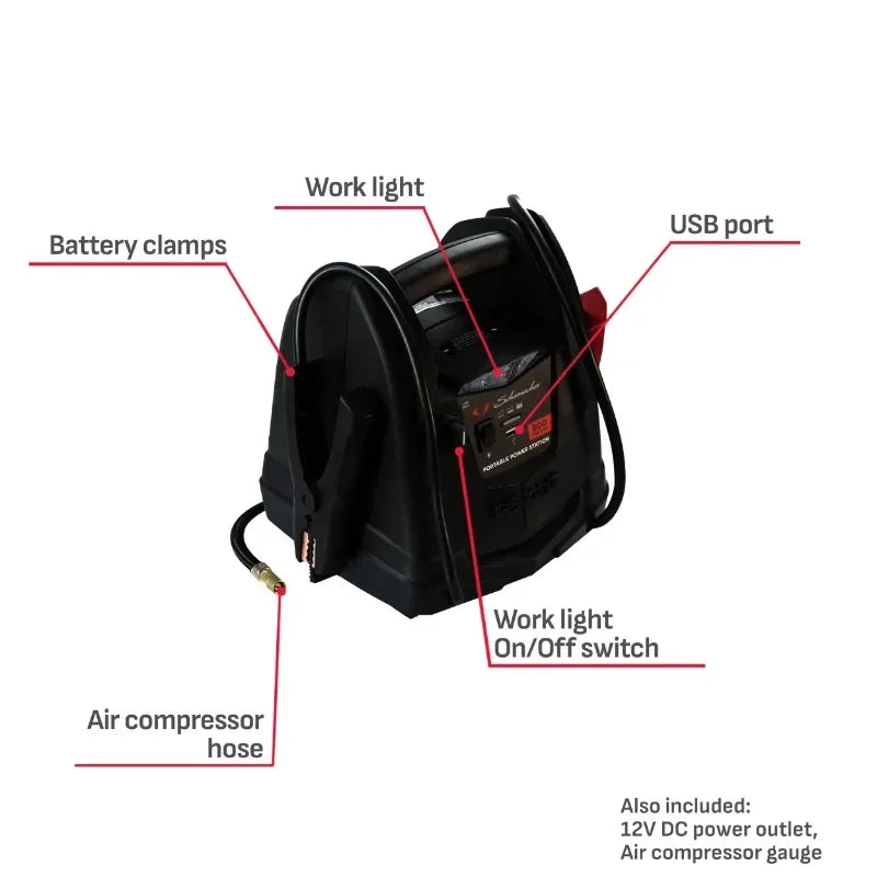 Schumacher SJ1583 800A Jump Starter with 150 PSI Air Compressor