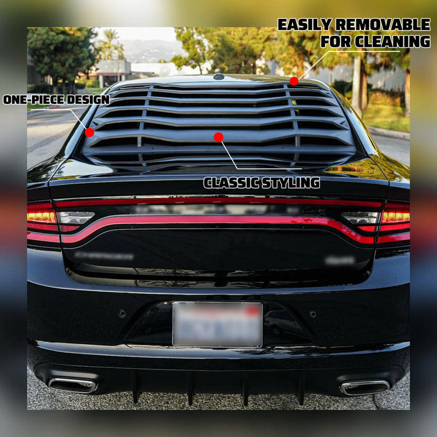 Rear Window Windshield Louver Cover Sun Shade Vent for Dodge Charger 2011-2023