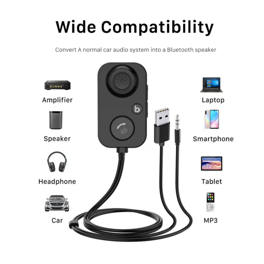 USB Bluetooth and AUX Audio Adapter for Car Stereo Systems