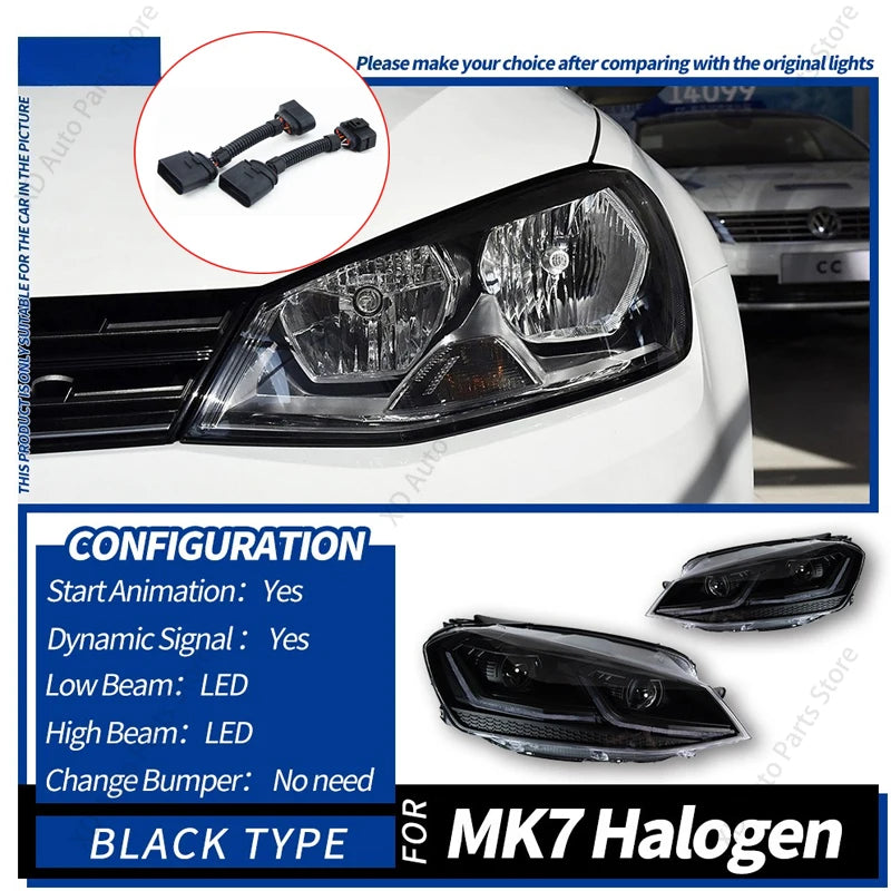 LED Projector Headlight Assembly for VW Golf 7 2013–2017