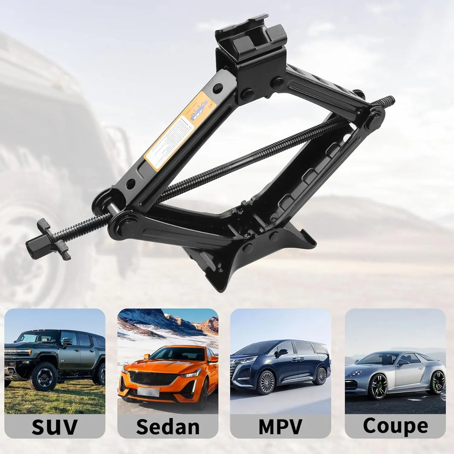 2-Ton Scissor Jack Kit with Lug Wrench
