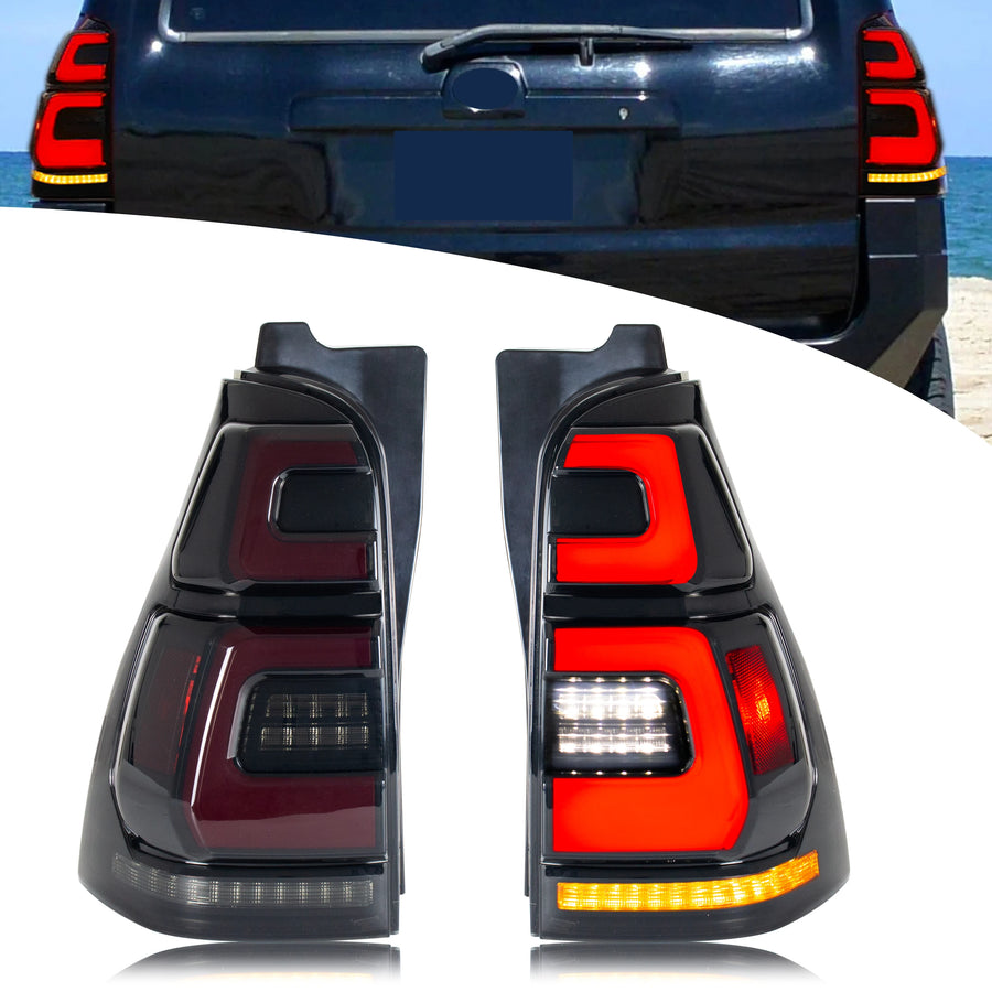 Toyota 4Runner 4th-Gen Sequential LED Tail Light Pair – 2003–2009 Black