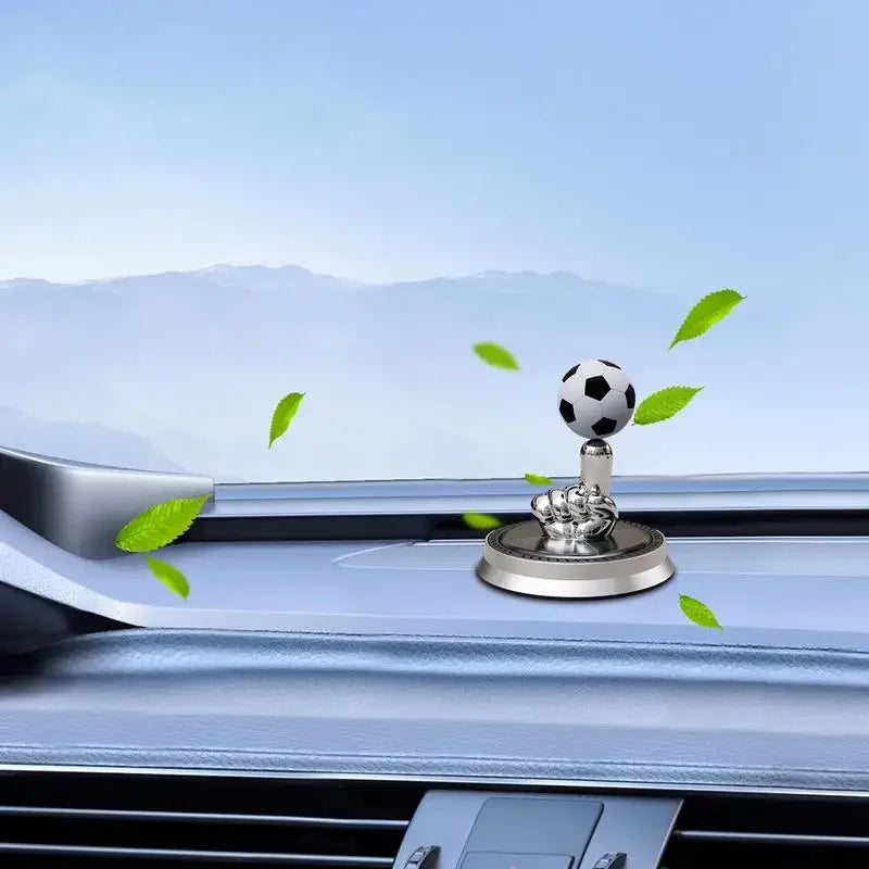 Solar-Powered Rotating Football Car Aroma Diffuser
